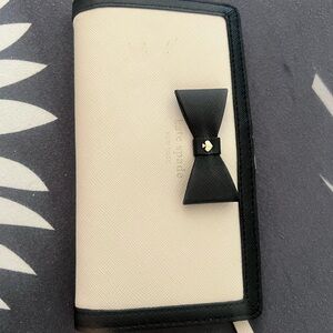 Kate Spade Black and Cream Women's Wallet